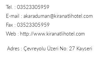 Kranatl Hotel iletiim bilgileri